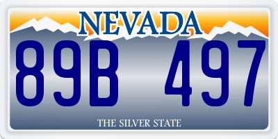 NV license plate 89B497