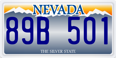 NV license plate 89B501