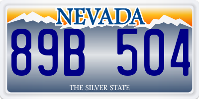 NV license plate 89B504