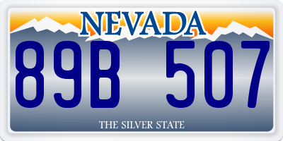 NV license plate 89B507