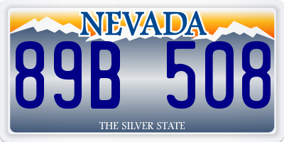 NV license plate 89B508