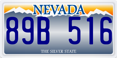NV license plate 89B516