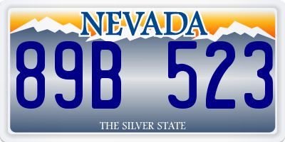 NV license plate 89B523