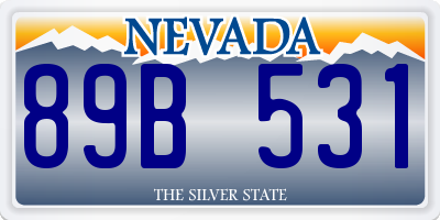 NV license plate 89B531