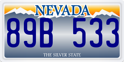 NV license plate 89B533