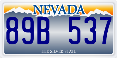 NV license plate 89B537