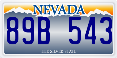 NV license plate 89B543