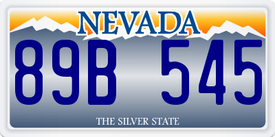 NV license plate 89B545