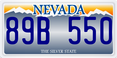 NV license plate 89B550