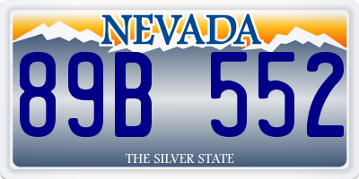 NV license plate 89B552