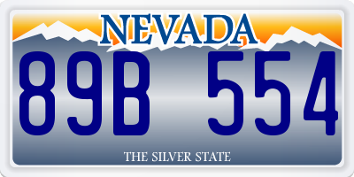 NV license plate 89B554