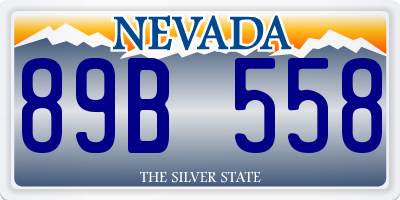 NV license plate 89B558