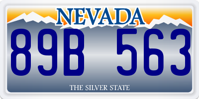 NV license plate 89B563