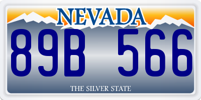 NV license plate 89B566