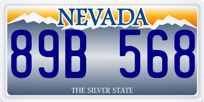 NV license plate 89B568