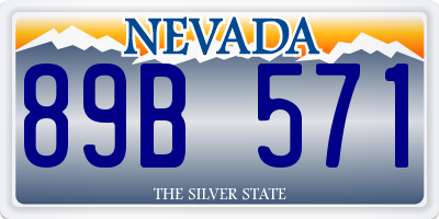 NV license plate 89B571