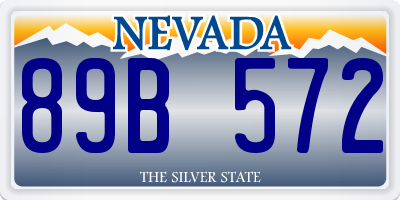NV license plate 89B572