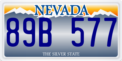 NV license plate 89B577