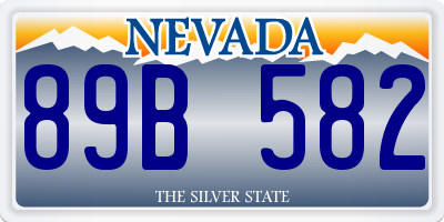 NV license plate 89B582
