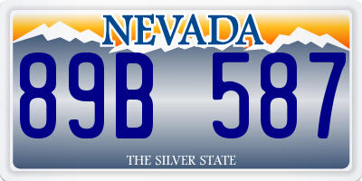 NV license plate 89B587