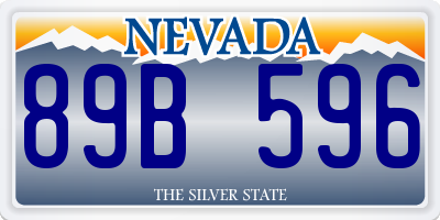 NV license plate 89B596