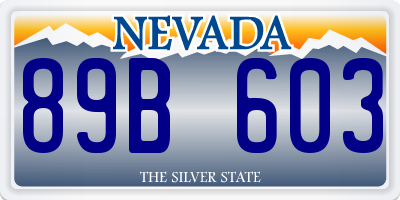 NV license plate 89B603