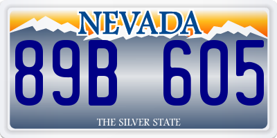 NV license plate 89B605