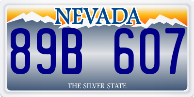 NV license plate 89B607