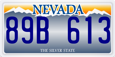 NV license plate 89B613
