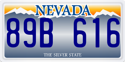 NV license plate 89B616