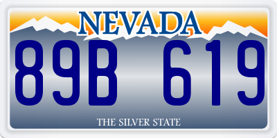 NV license plate 89B619