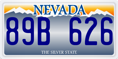 NV license plate 89B626