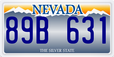 NV license plate 89B631