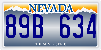 NV license plate 89B634
