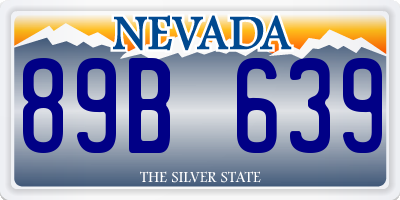 NV license plate 89B639