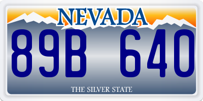 NV license plate 89B640