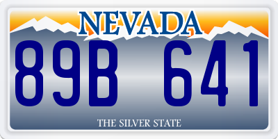 NV license plate 89B641
