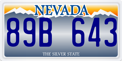 NV license plate 89B643