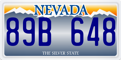 NV license plate 89B648