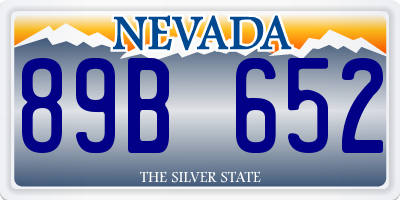 NV license plate 89B652