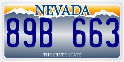 NV license plate 89B663
