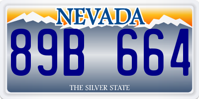NV license plate 89B664