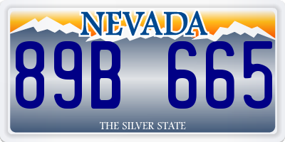 NV license plate 89B665