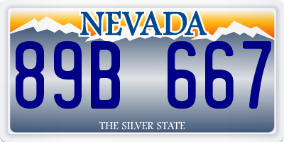NV license plate 89B667