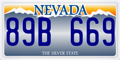 NV license plate 89B669