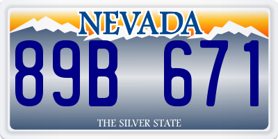 NV license plate 89B671