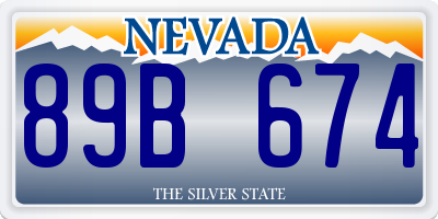 NV license plate 89B674