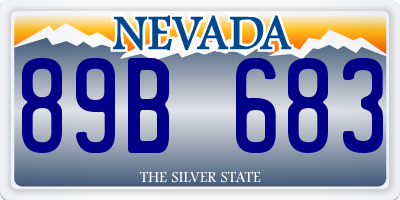 NV license plate 89B683
