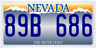 NV license plate 89B686