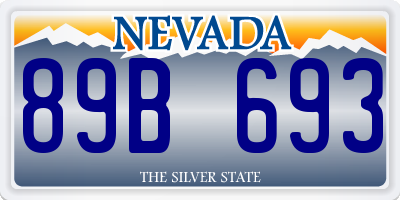 NV license plate 89B693